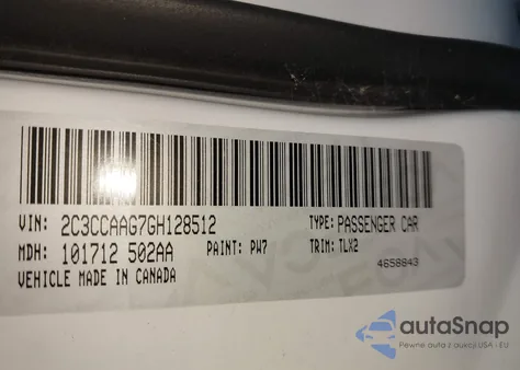 2016 Chrysler 300 Anniversary Edition z USA, uszkodzony, nr VIN 2C3CCAAG7GH128512